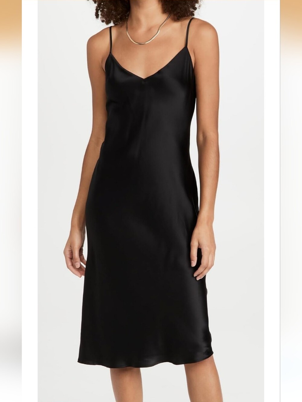 Express Black Midi Slip Dress V-neck. Size S.